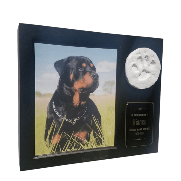 Paw Print Photo Medium Black Pet Urn